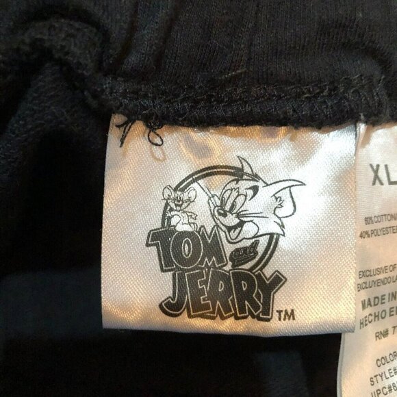 Tom and Jerry Womens Size XL Black Self Care Drawstring Dolphin Shorts - Picture 8 of 10